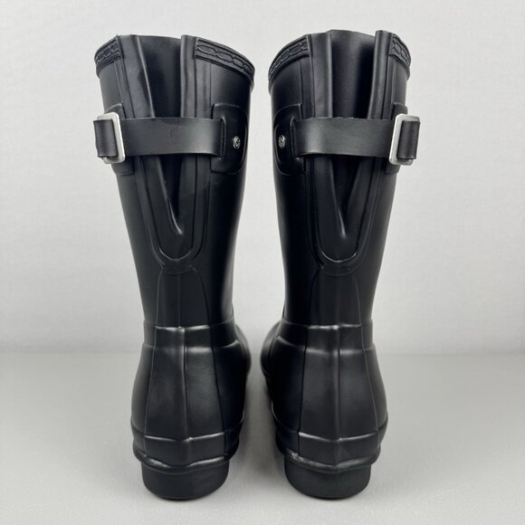 Hunter Original Back Adjustable Short Rain Boots Womens 9 Matte Black WFS1013RMA - Picture 4 of 11